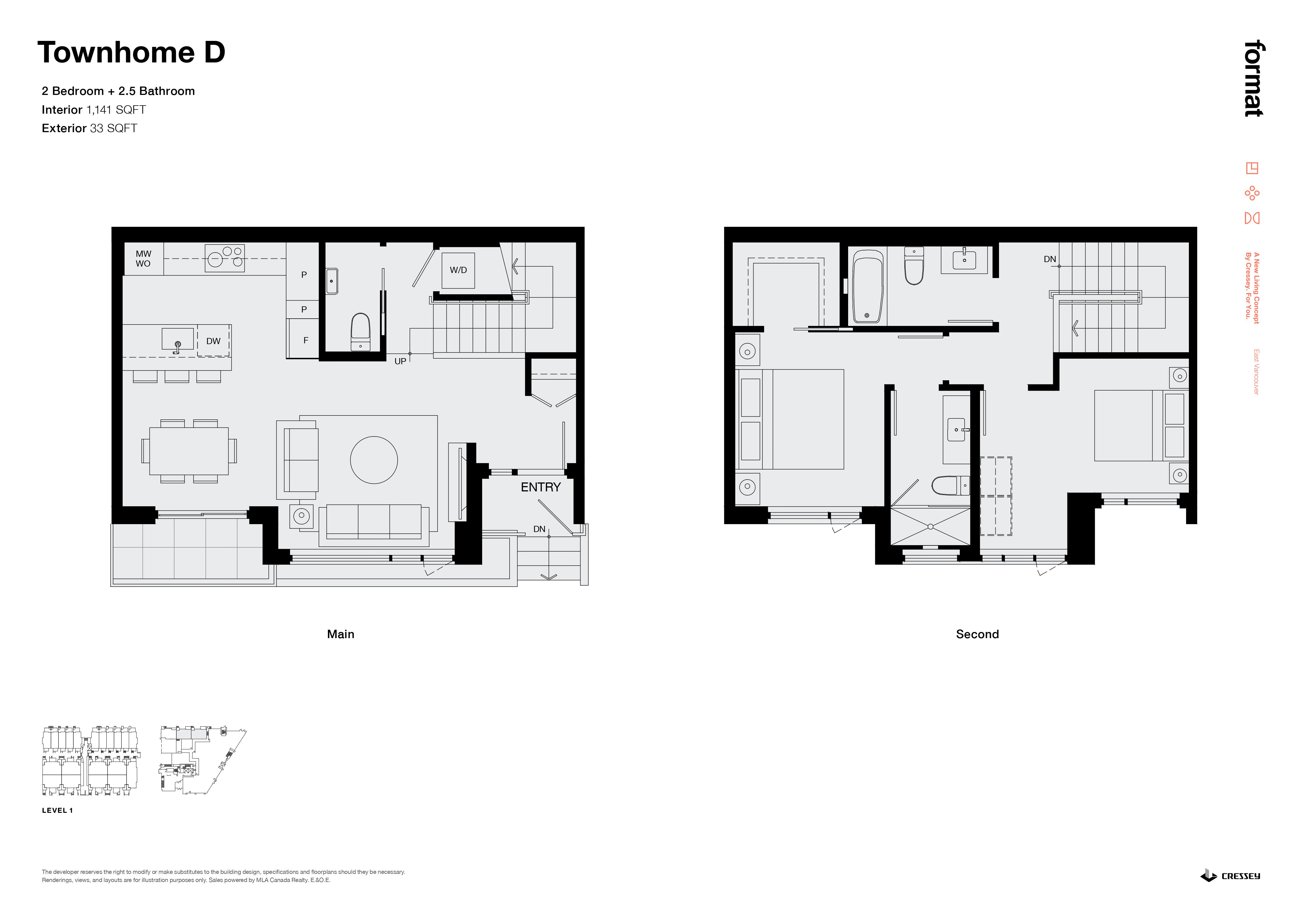 Townhome D Floor Plan of Format Condos with undefined beds