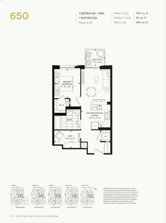  Floor Plan of North Oak - Condos at Oakvillage with undefined beds