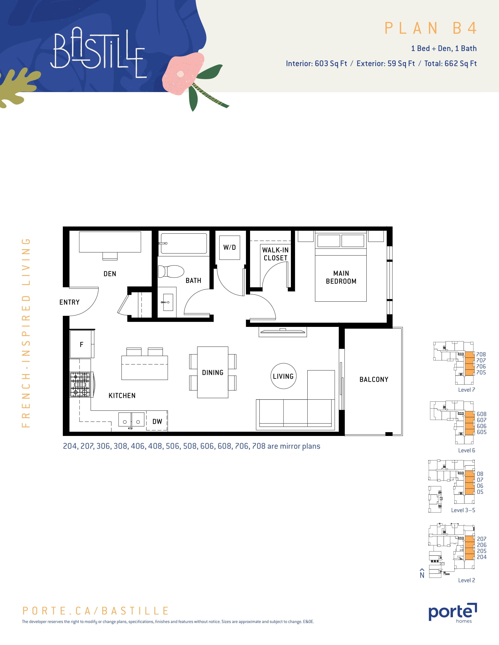 Floor Plan of Bastille Condos with undefined beds
