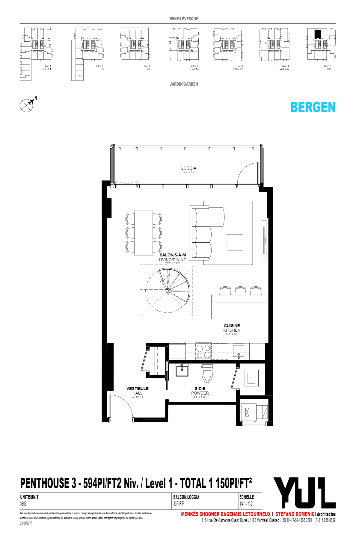 Floor Plan of YUL Condominiums with undefined beds