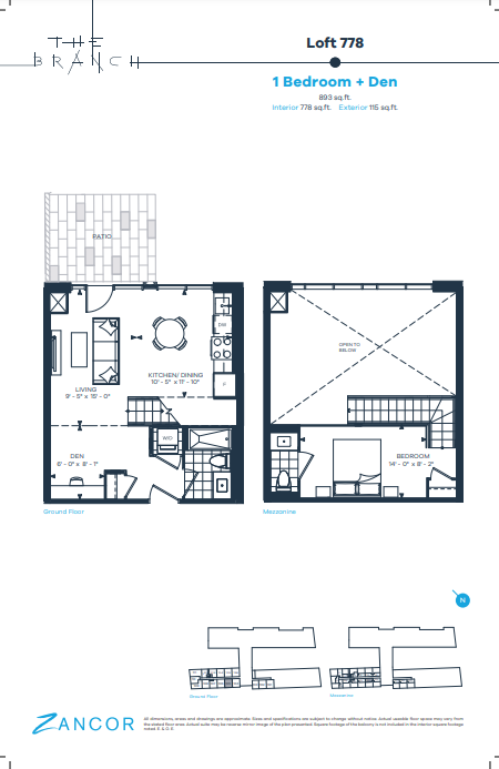  Floor Plan of The Branch Condos with undefined beds
