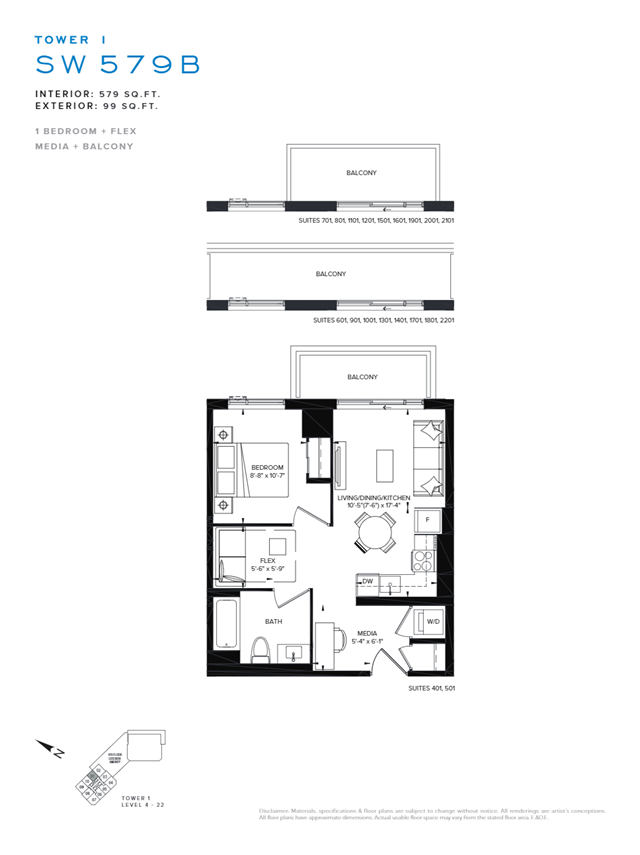  Floor Plan of SXSW Condos with undefined beds