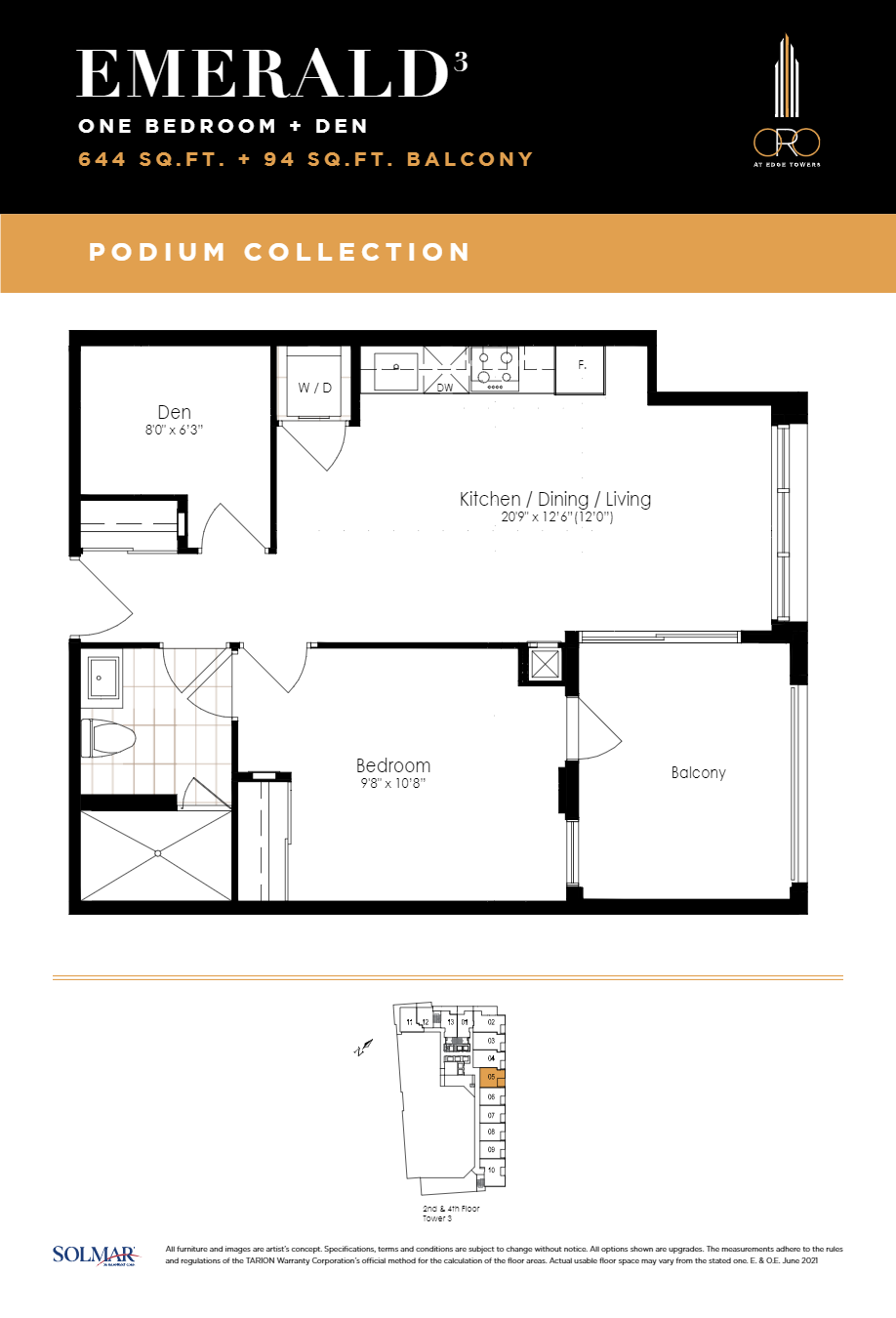  Floor Plan of ORO at Edge Towers with undefined beds