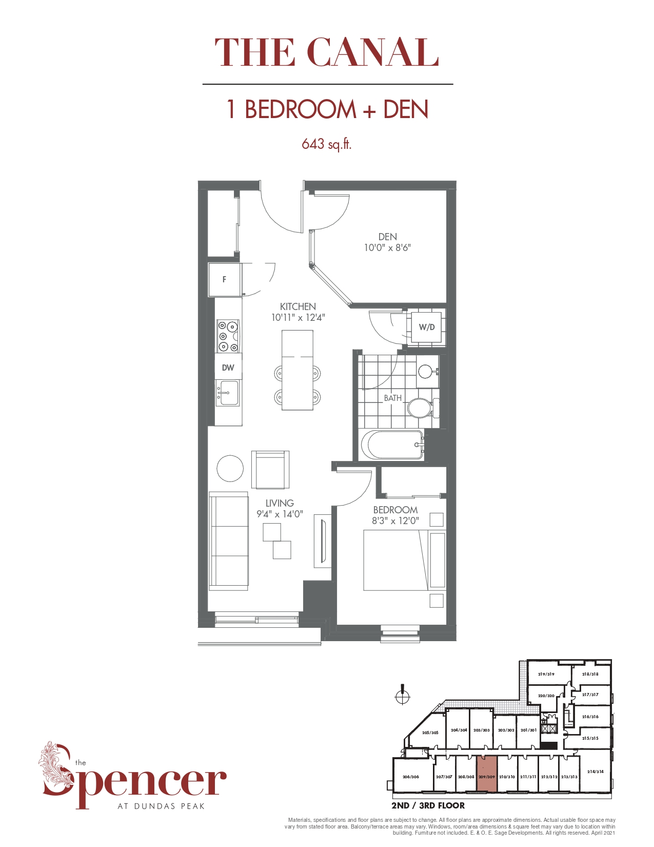  Floor Plan of The Spencer at Dundas Peak with undefined beds