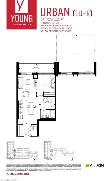  Floor Plan of Young Condos at City Centre with undefined beds