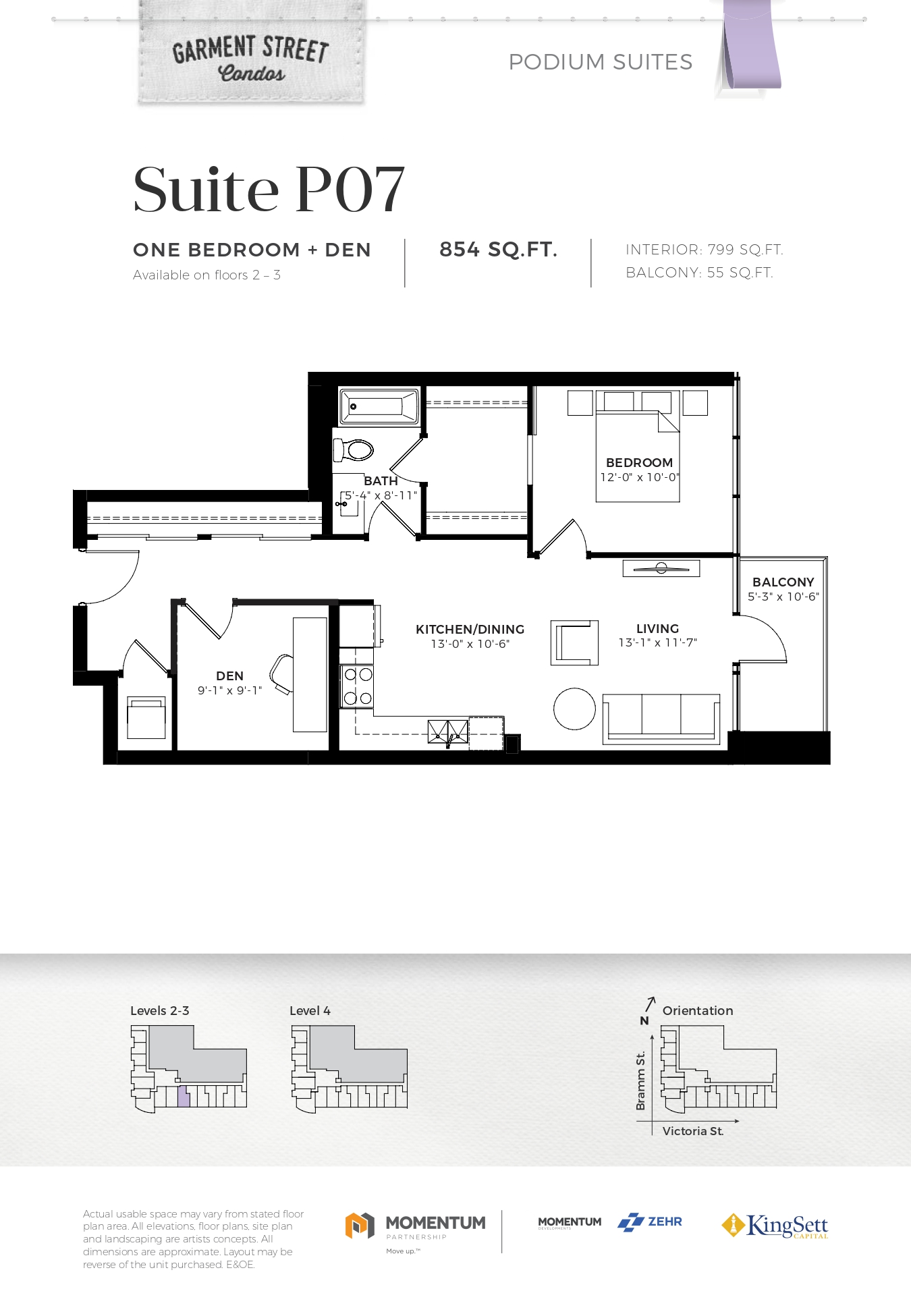  Floor Plan of Garment Street Condos with undefined beds