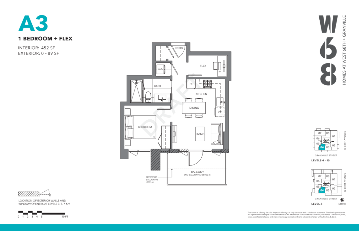 A3 Floor Plan of W68 Condos with undefined beds