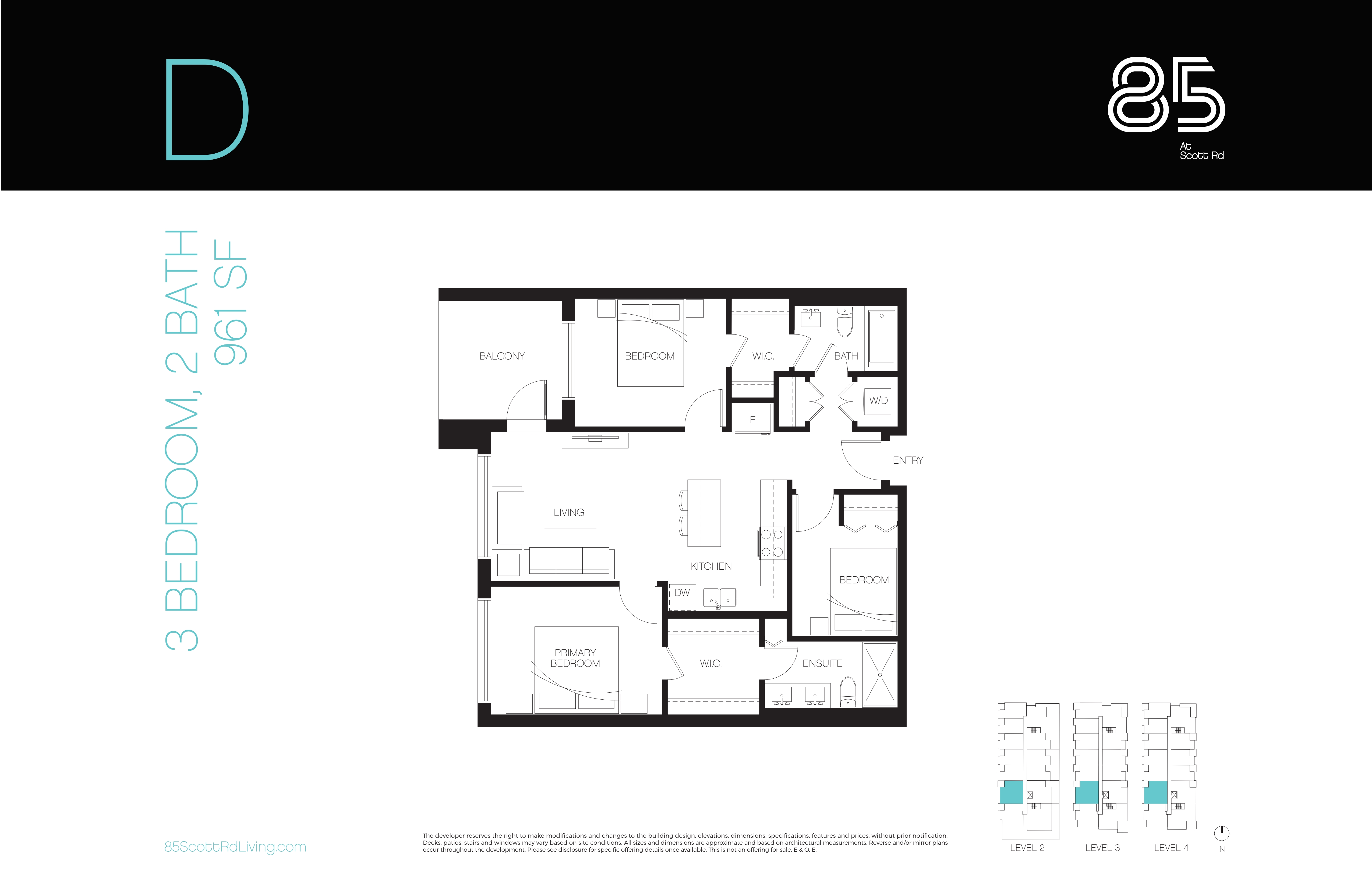 D Floor Plan of The 85 Condos with undefined beds