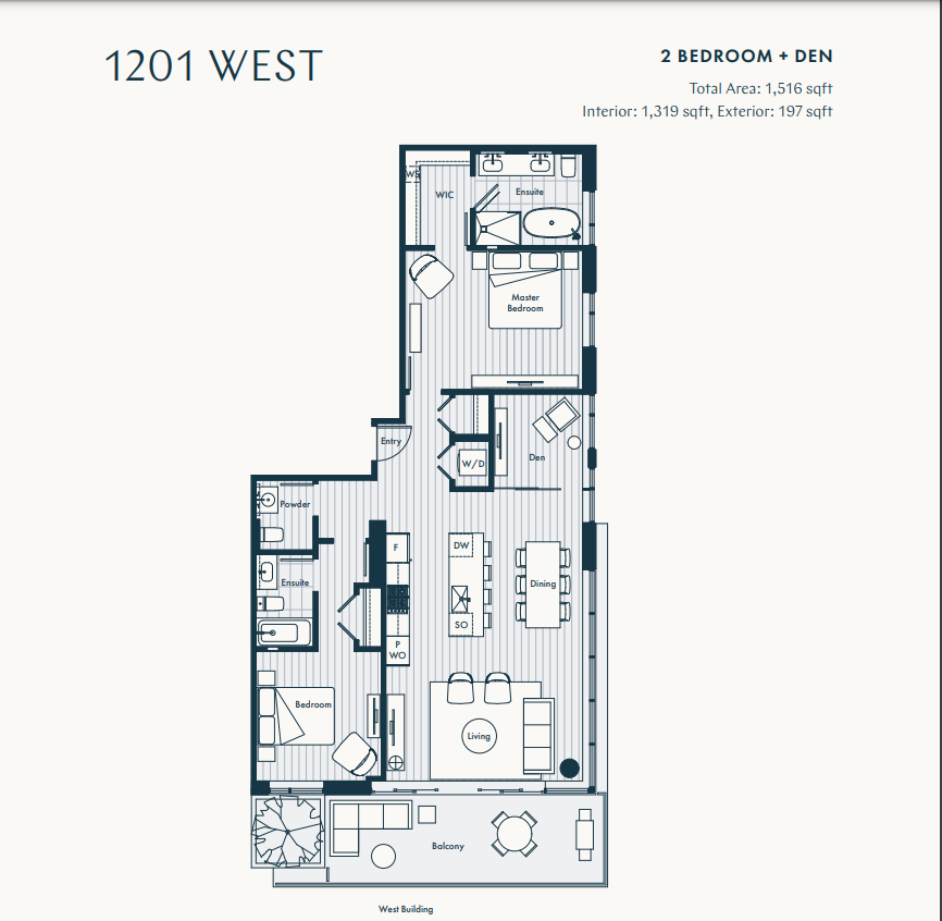 1201 WEST Floor Plan of Mirabel Condos with undefined beds