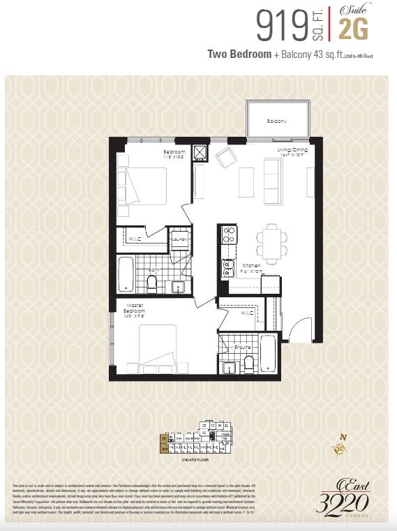  318  Floor Plan of East 3220 Condos with undefined beds
