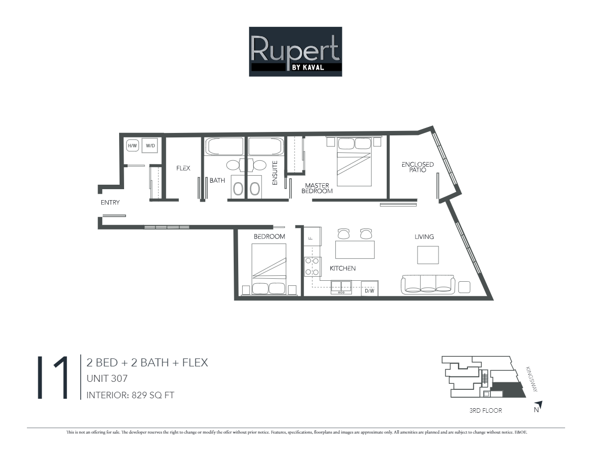 I1 Floor Plan of RUPERT Condos with undefined beds