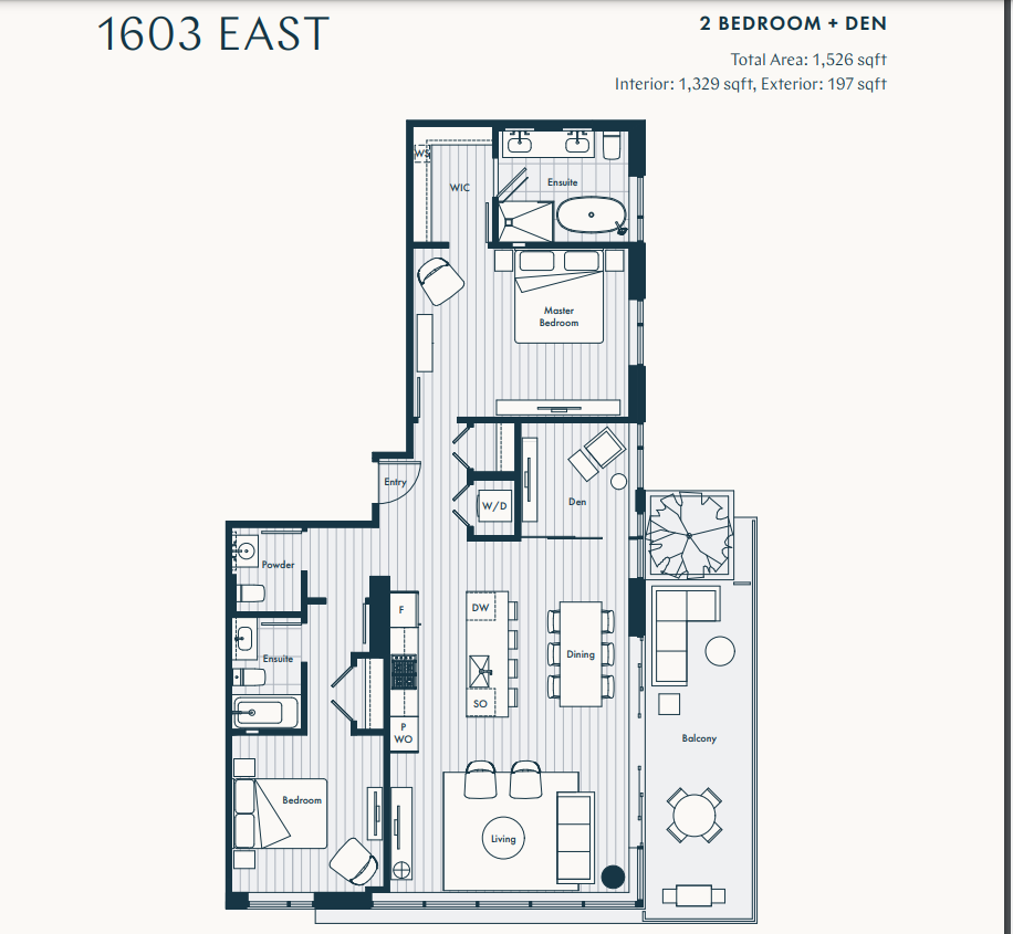 1603 EAST Floor Plan of Mirabel Condos with undefined beds