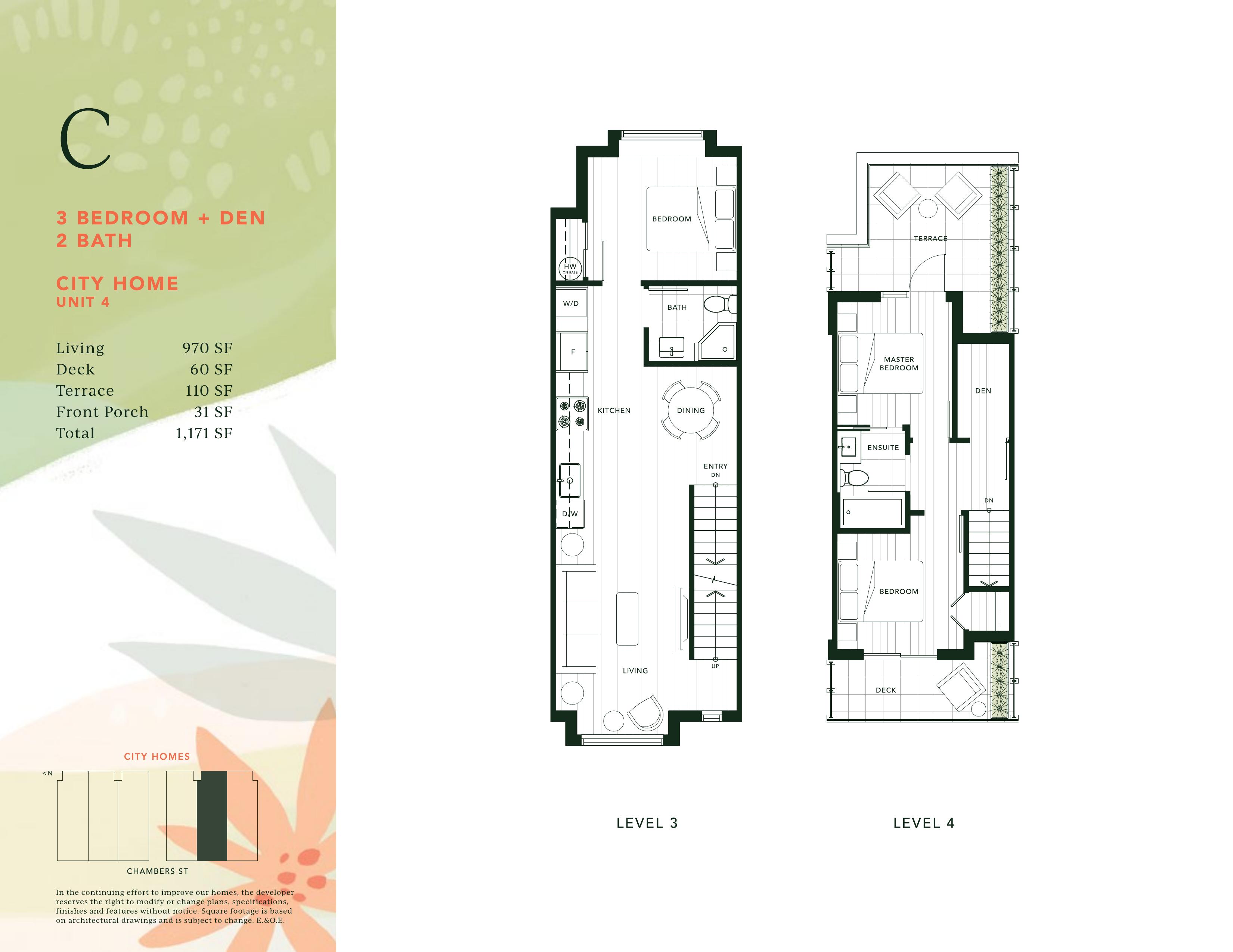 C Floor Plan of Twelve at Norquay Park Towns with undefined beds