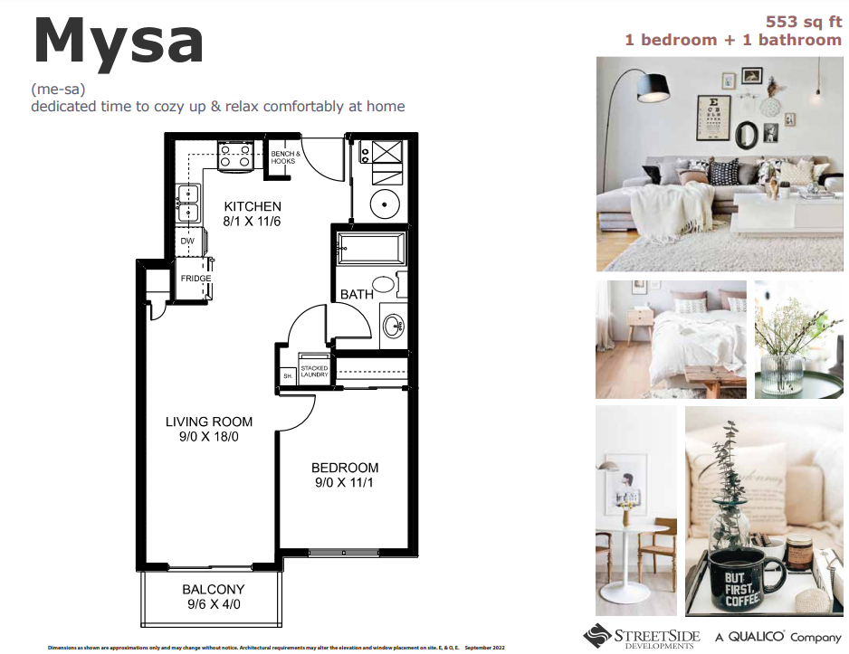 Mysa Floor Plan of West Secord - Urban Flats Condo with undefined beds