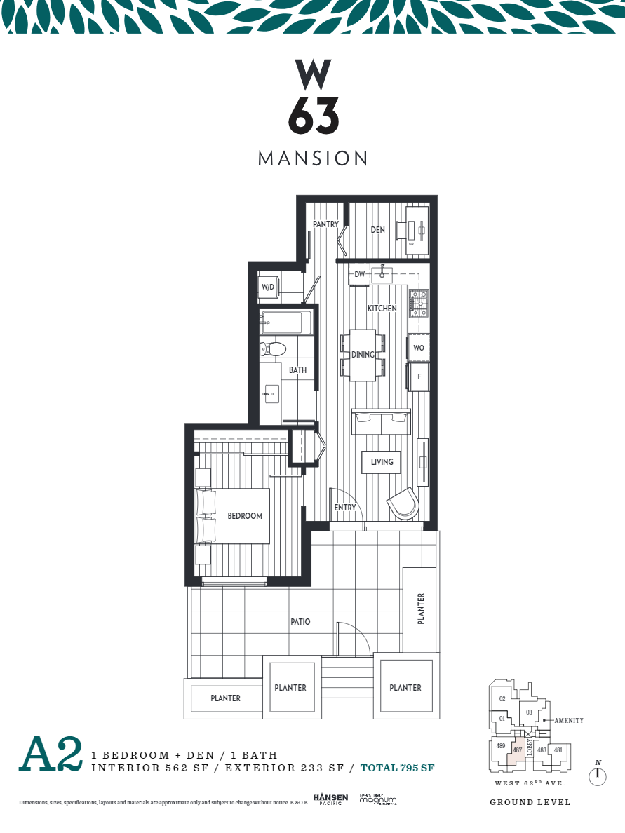 A2 Floor Plan of W63 Mansion Condos with undefined beds
