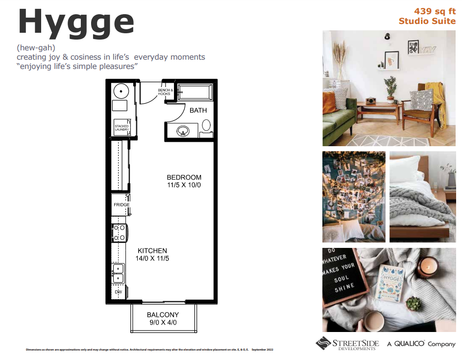  Hygge  Floor Plan of West Secord - Urban Flats Condo with undefined beds
