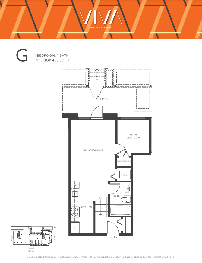 G Floor Plan of VIVA condos with undefined beds