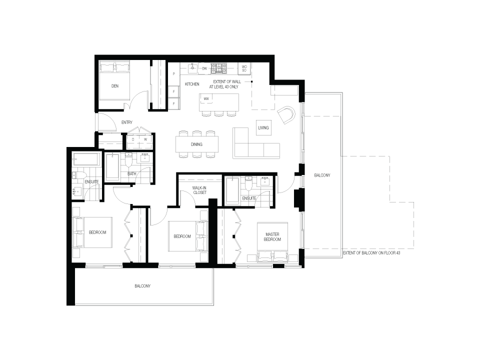 D5 Floor Plan of The City of Lougheed - Neighbourhood One Condos with undefined beds