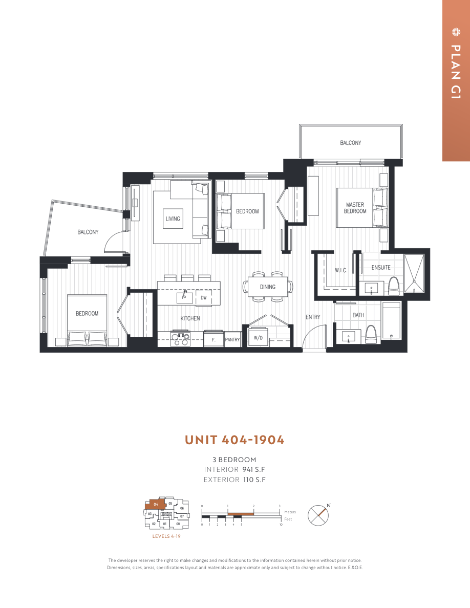 G1 Floor Plan of Centra Condos with undefined beds