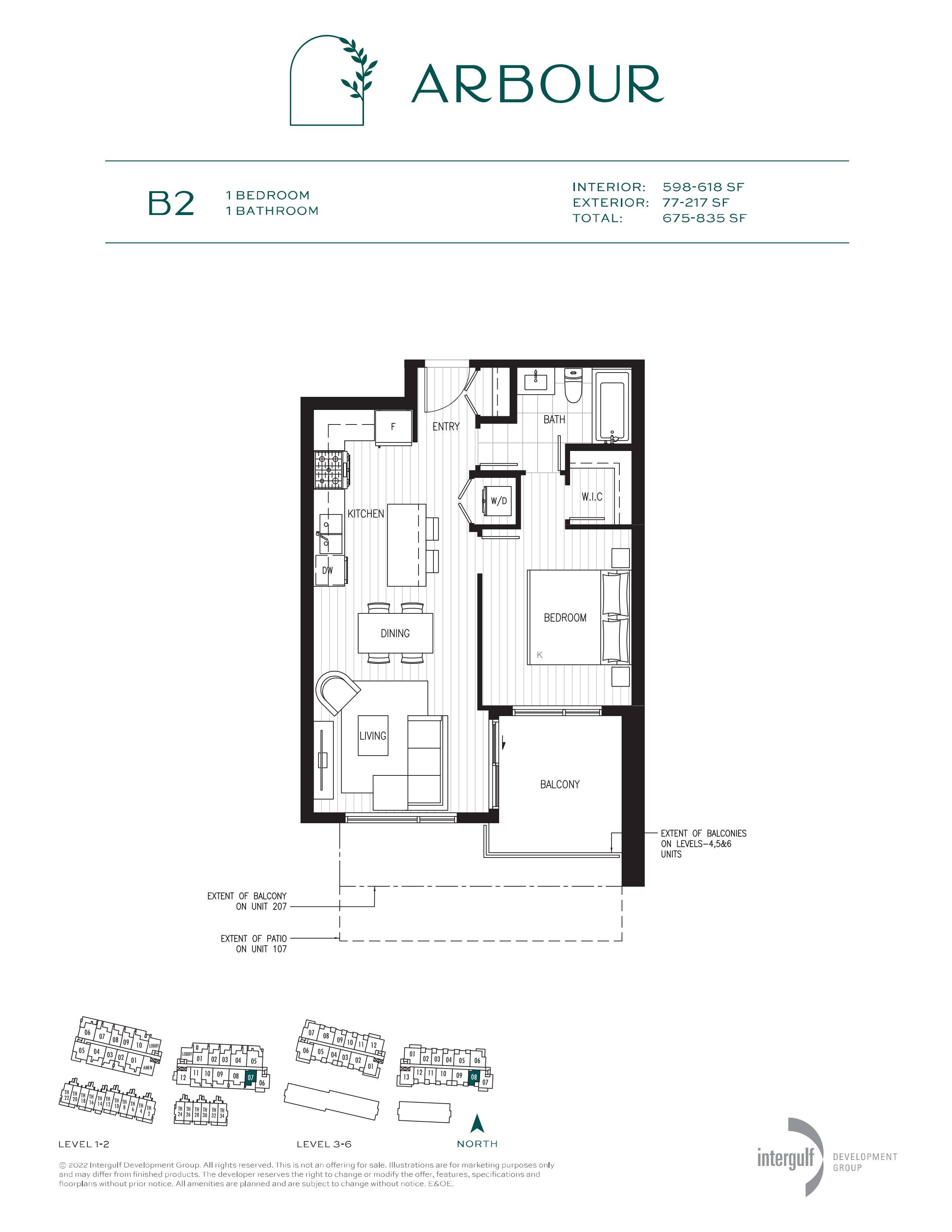 B2 Floor Plan of Arbour Condos with undefined beds