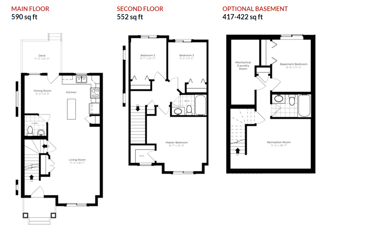 Olive Floor Plan of Belle Rive Townhomes with undefined beds