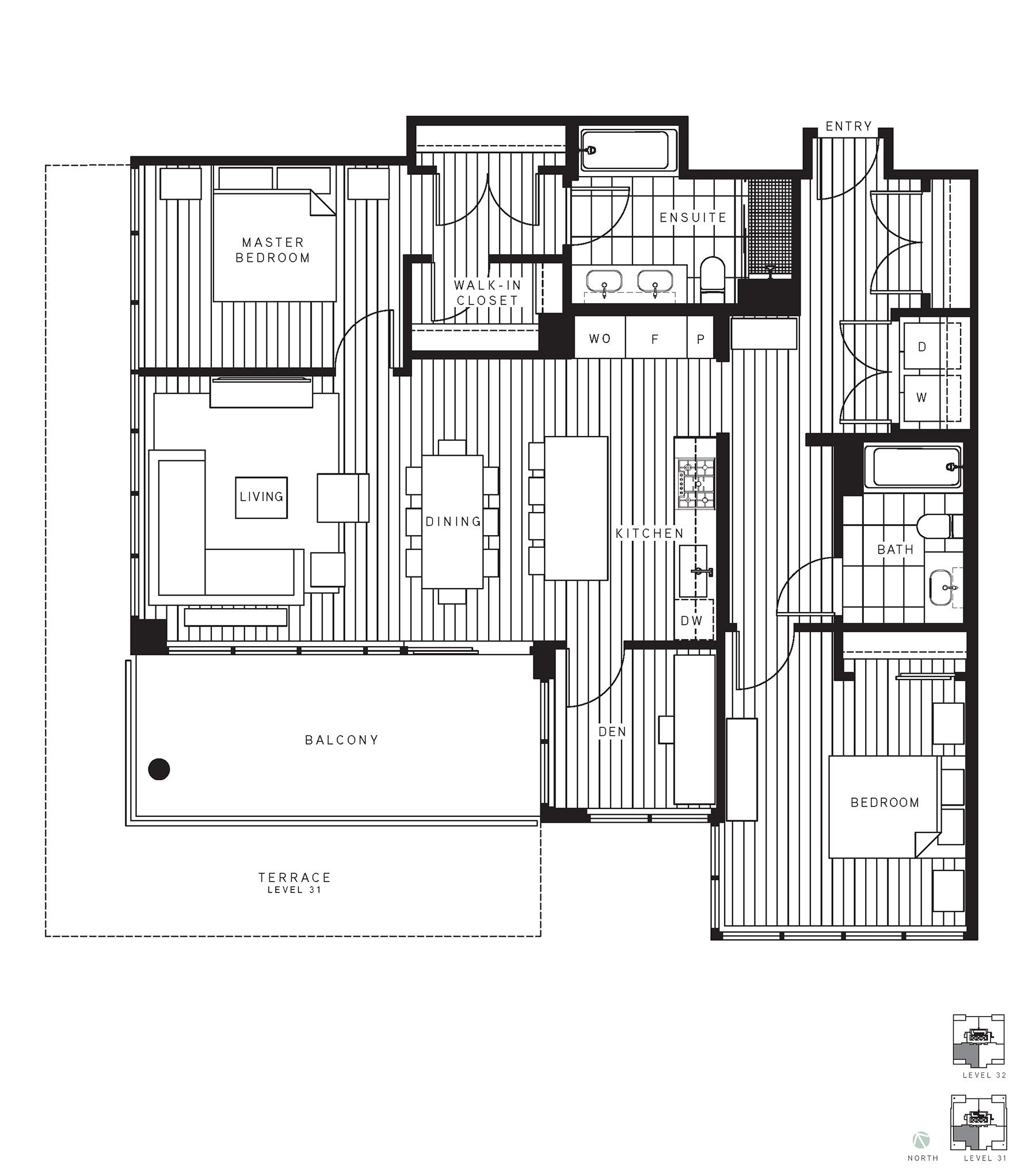 3203 Floor Plan of Maywood on the Park Condos with undefined beds