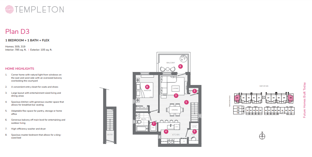 D3 Floor Plan of Templeton Condos with undefined beds