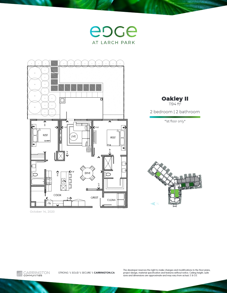  Oakley II  Floor Plan of Edge at Larch Park Condos with undefined beds