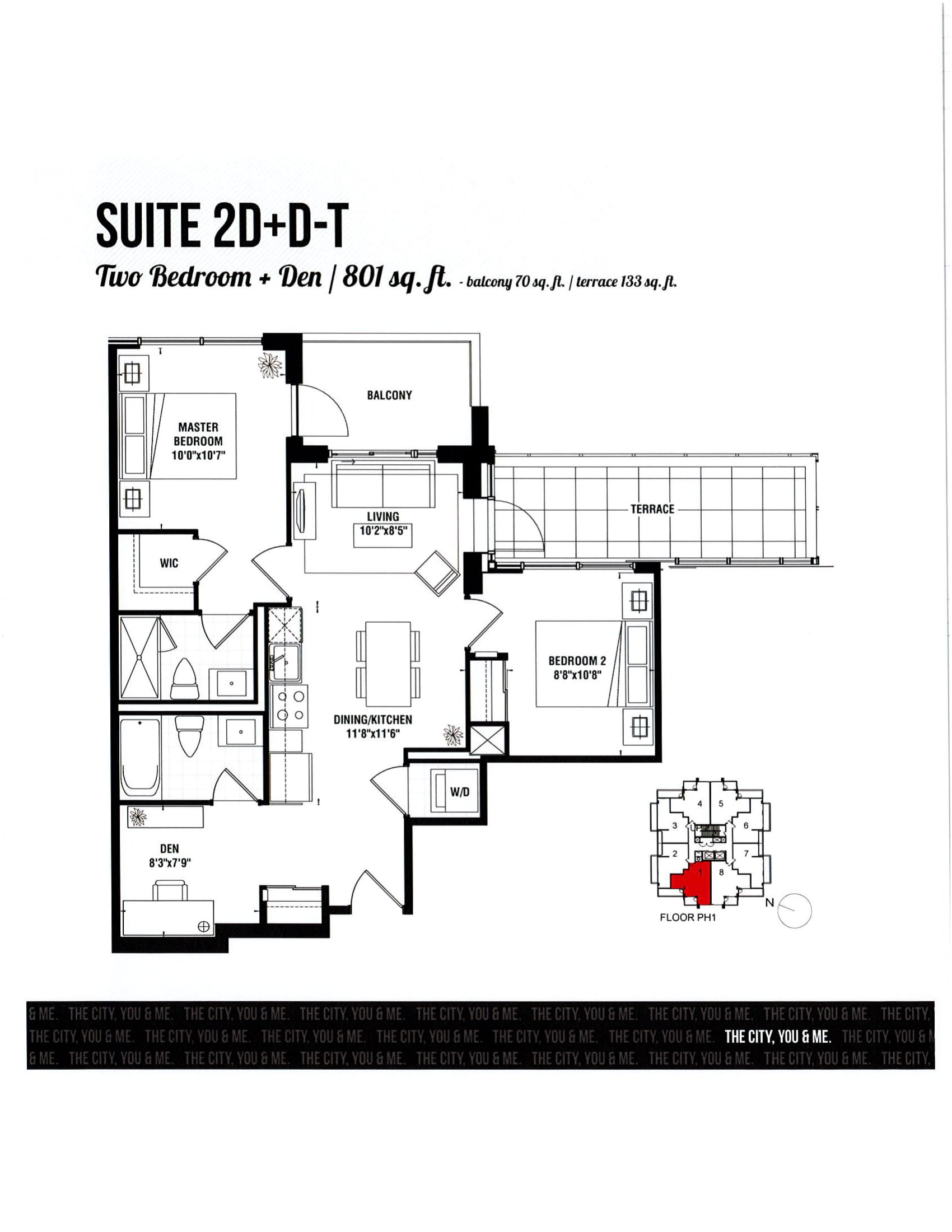 PH1 Floor Plan of Tricycle Condominiums with undefined beds