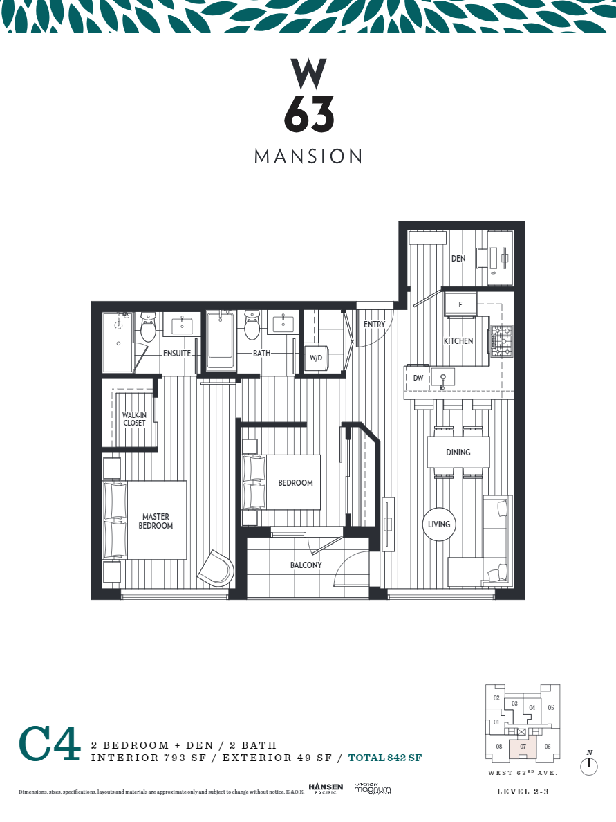 C4 Floor Plan of W63 Mansion Condos with undefined beds