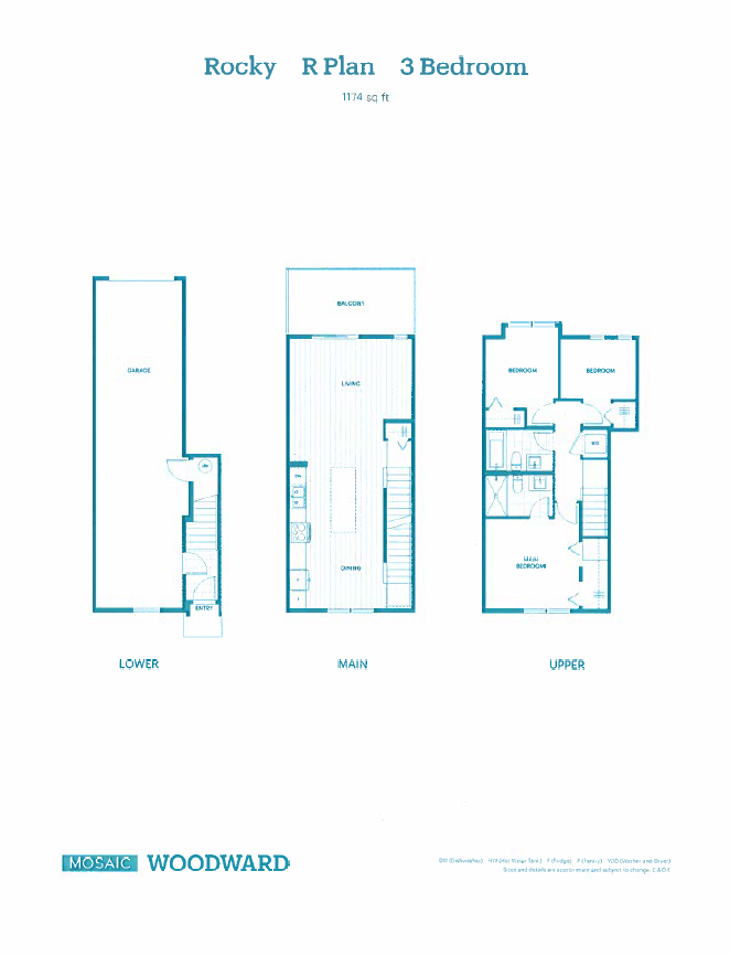 R Floor Plan of Woodward Towns with undefined beds