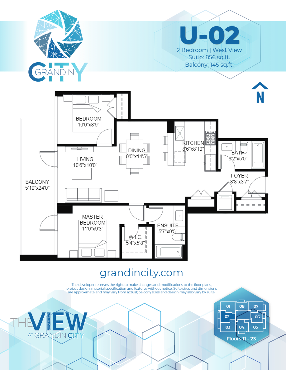  U-02  Floor Plan of The View at Grandin City Condos with undefined beds