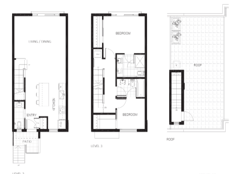 Townhome B2 Floor Plan of Lilibet Condo with undefined beds