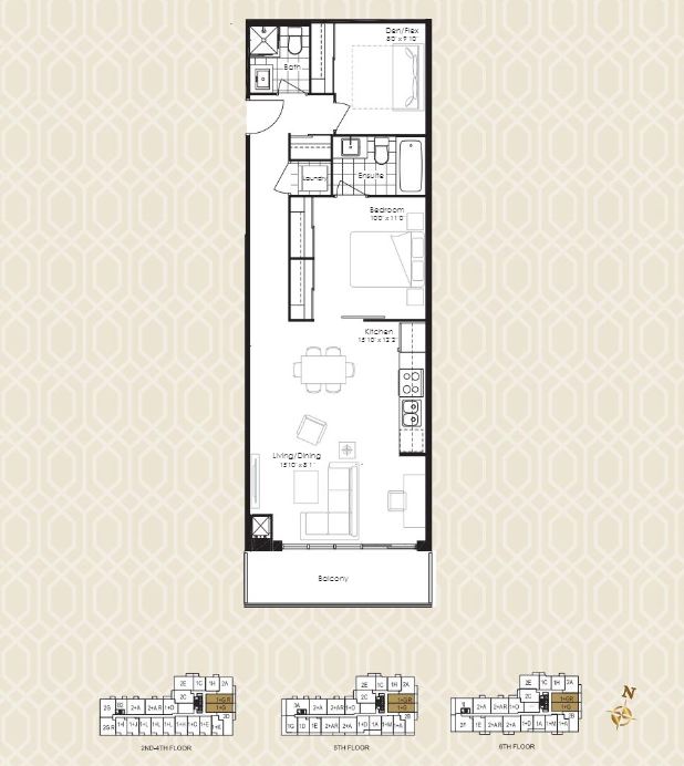 506 Floor Plan of East 3220 Condos with undefined beds
