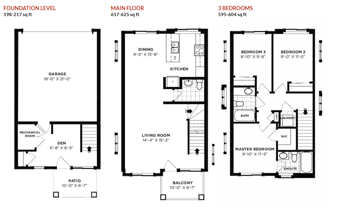  #80  Floor Plan of Belle Rive Townhomes with undefined beds