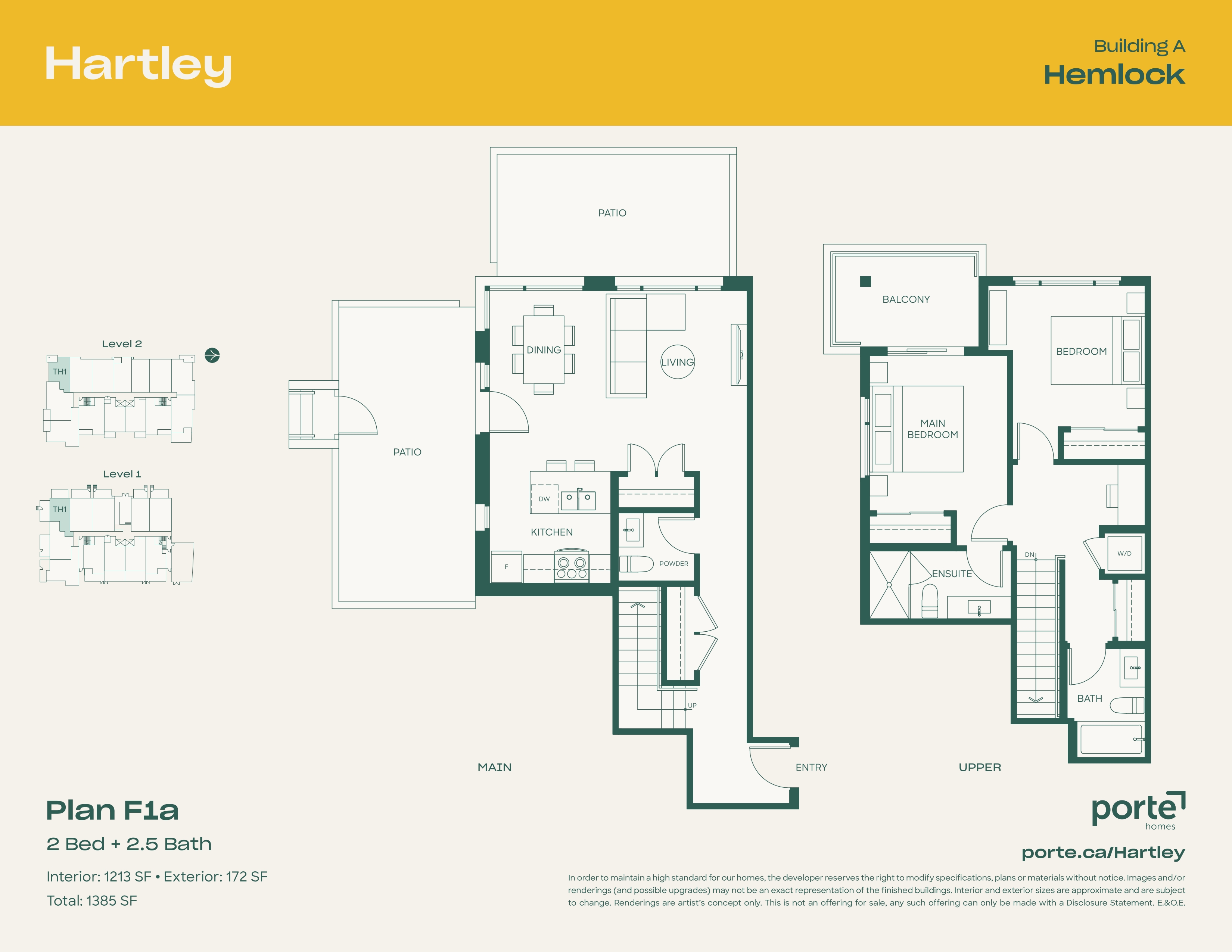 F1a Floor Plan of Hartley Condos with undefined beds
