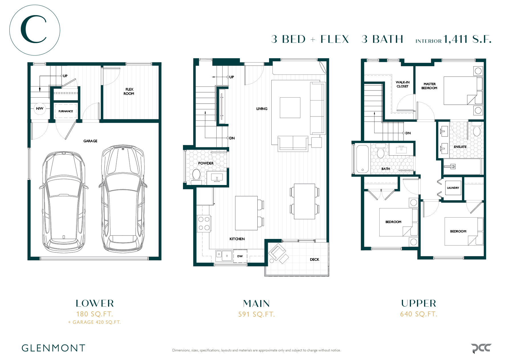 C Floor Plan of Glenmont Towns with undefined beds