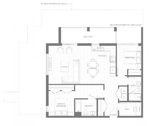  410 A-2e  Floor Plan of Oslo Condo with undefined beds