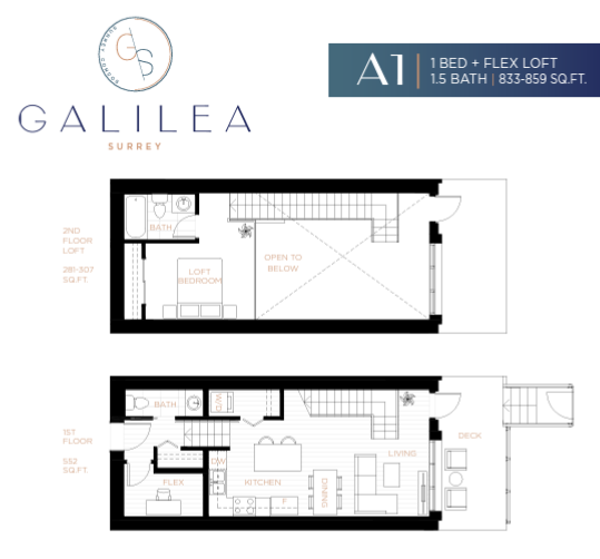 A1 Floor Plan of Galilea Condos with undefined beds