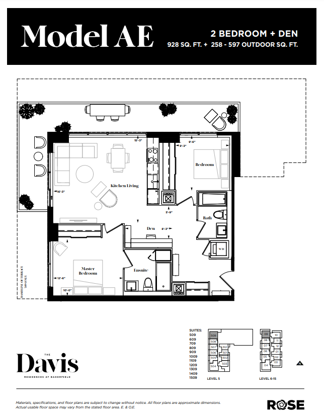 1009 Floor Plan of The Davis Residences at Bakerfield Condos with undefined beds