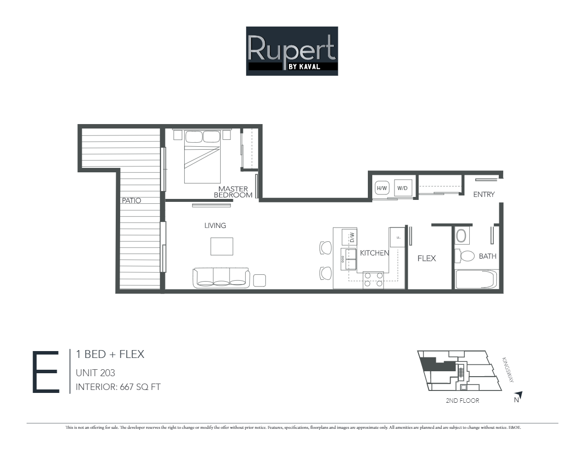 E Floor Plan of RUPERT Condos with undefined beds