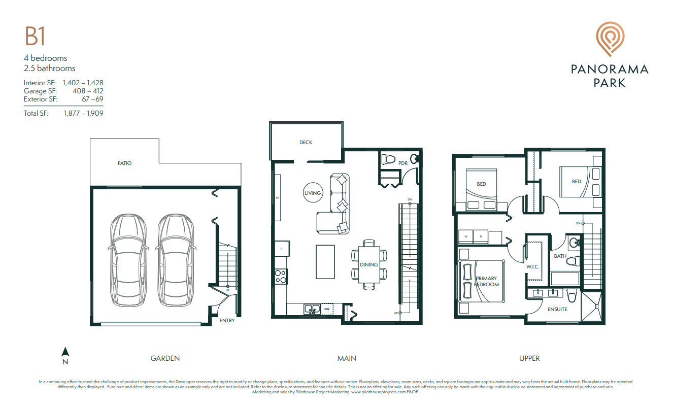 B1 Floor Plan of Panorama Park Towns with undefined beds