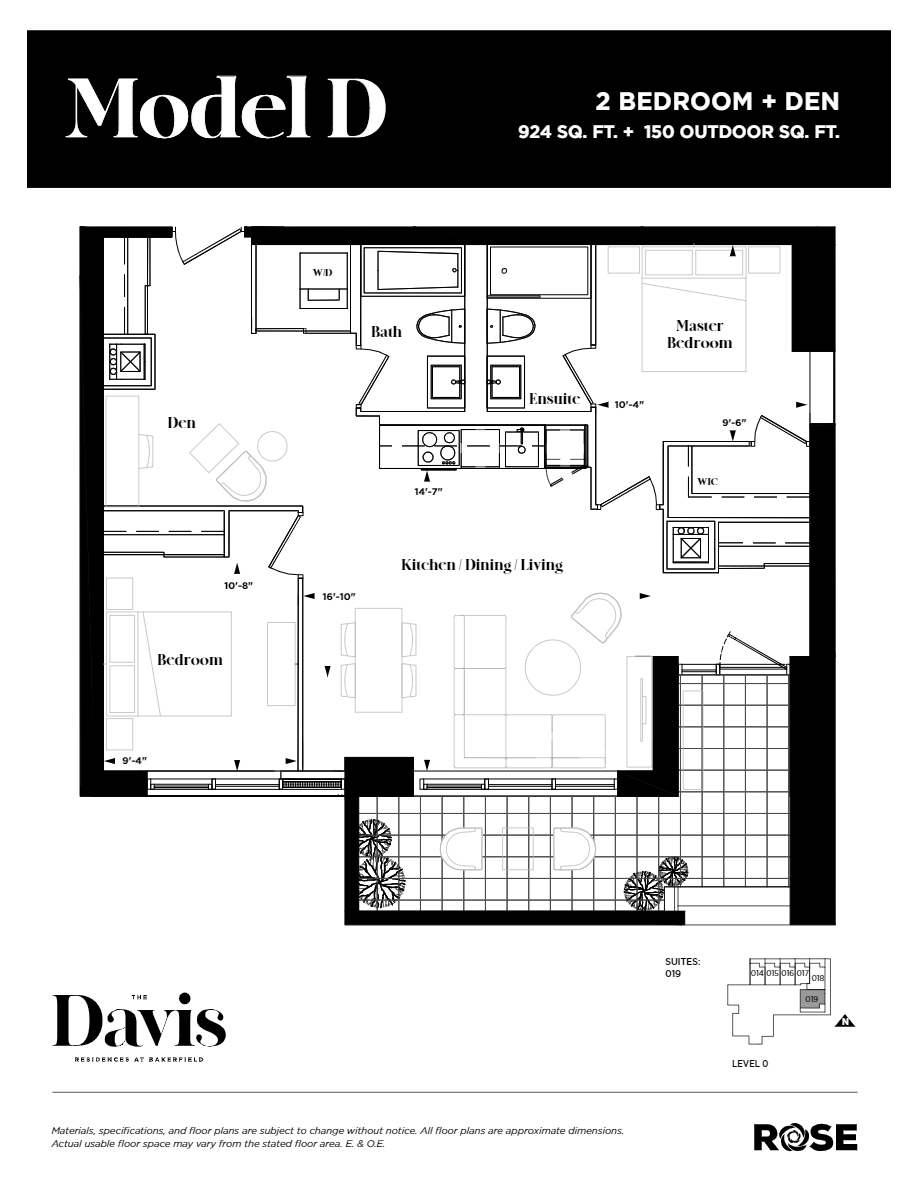 019 Floor Plan of The Davis Residences at Bakerfield Condos with undefined beds