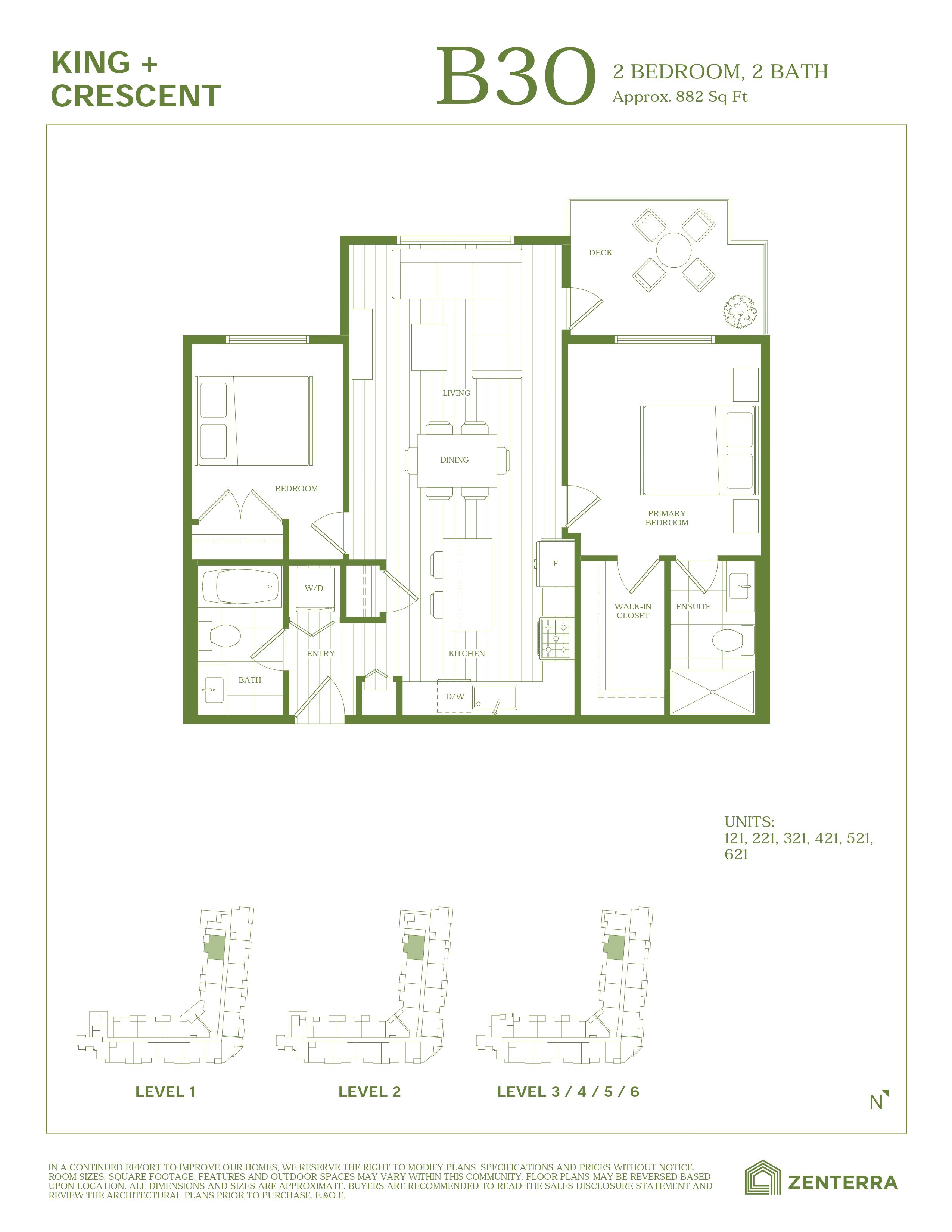 B13 Floor Plan of King + Crescent Condos with undefined beds