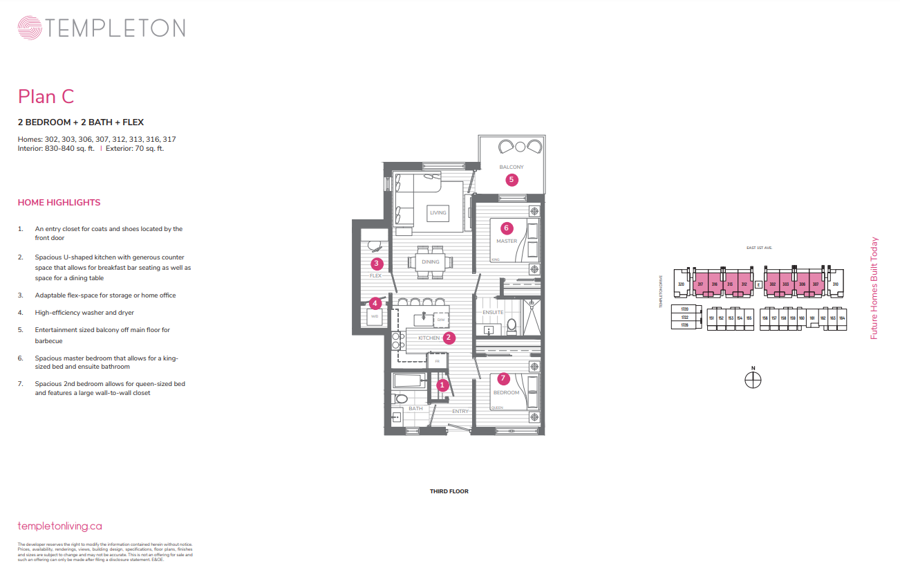 C Floor Plan of Templeton Condos with undefined beds