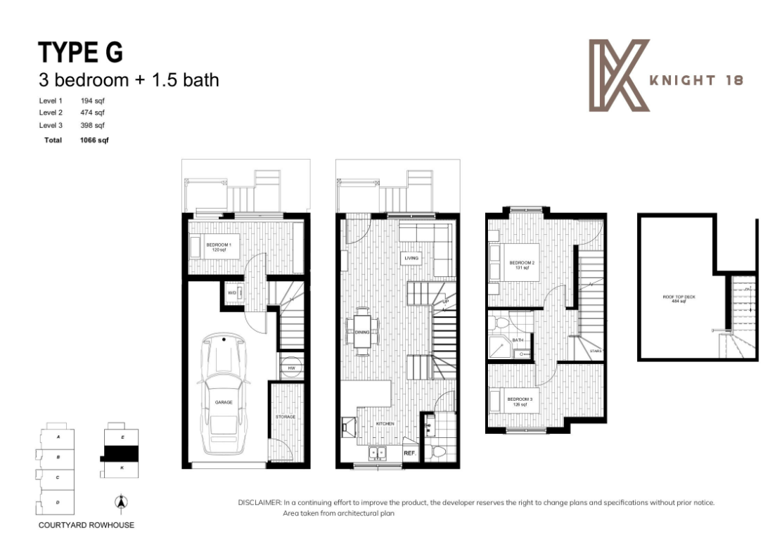 Type G Floor Plan of Knight 18 Towns with undefined beds