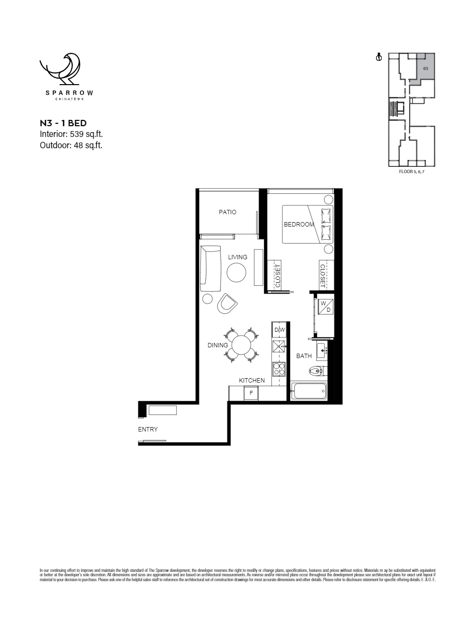 N3 Floor Plan of Sparrow Condos with undefined beds