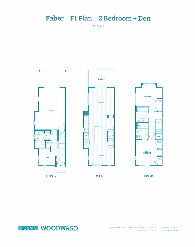 F1 Floor Plan of Woodward Towns with undefined beds