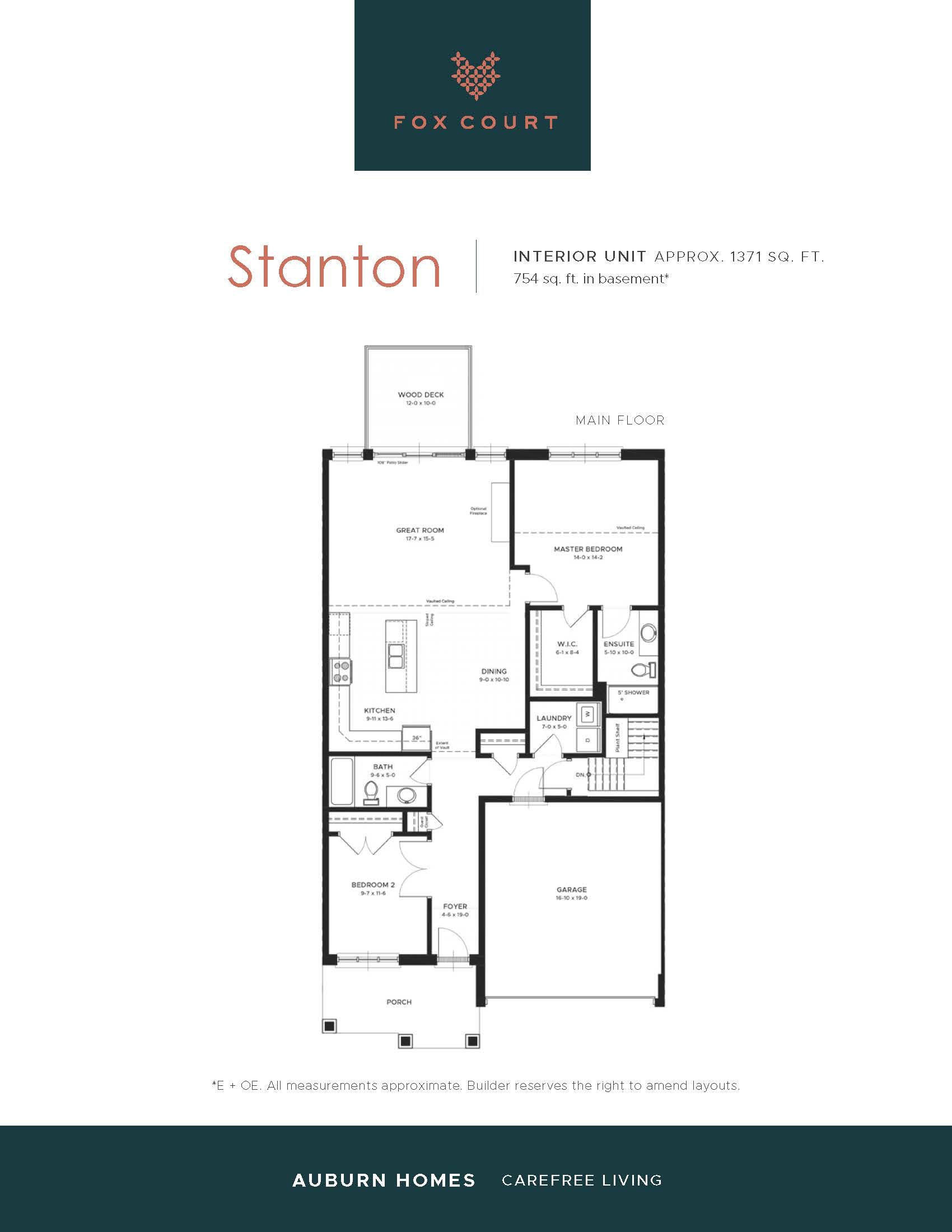 Stanton Floor Plan of  Fox Court Towns with undefined beds