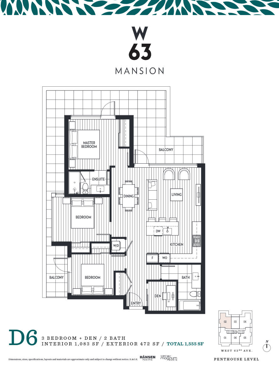D6 Floor Plan of W63 Mansion Condos with undefined beds